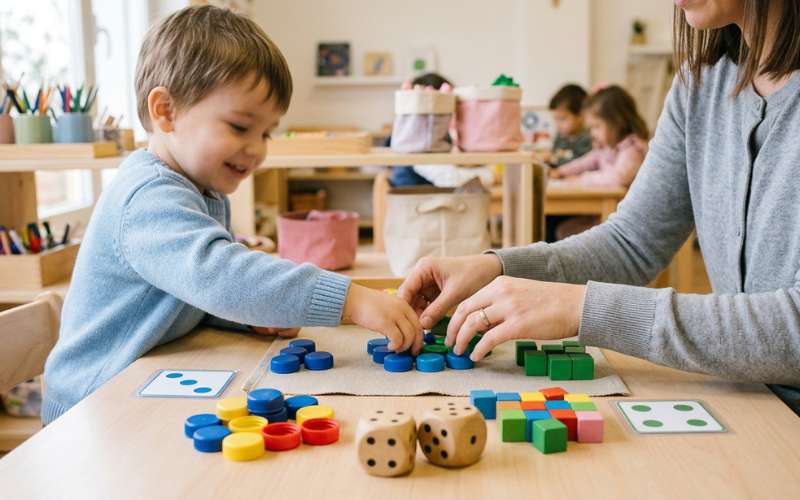 Adição de forma lúdica com materiais concretos na Educação Infantil