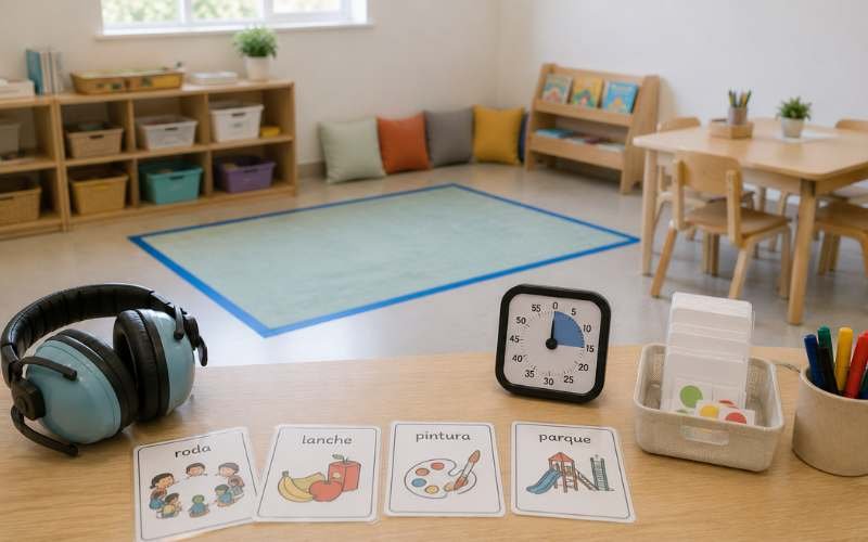 Adaptações simples para crianças TEA na Educação Infantil: apoio visual, rotina e organização do espaço
