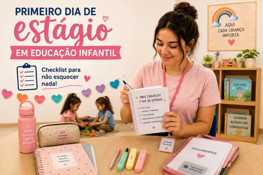 Capa do artigo: Checklist do 1º dia de estágio em Educação Infantil